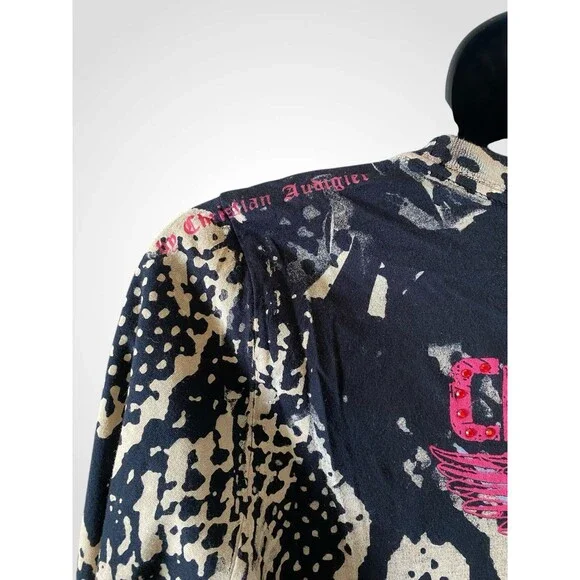 Crystal Rock snake skin crystal locket L/S tunic top / mini dress NWT L. - Picture 3 of 9